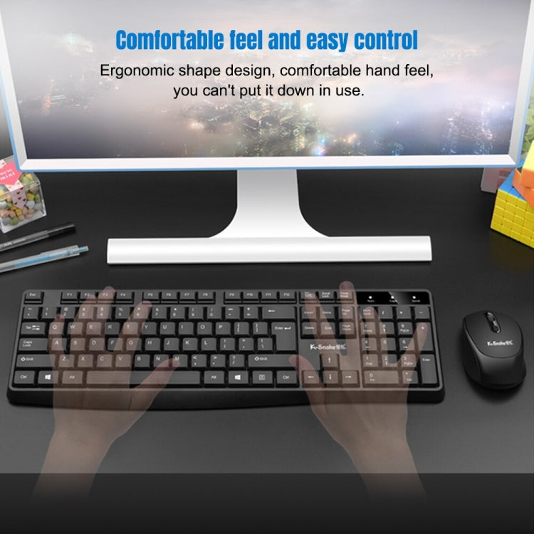 K-Snake WK800 Wireless 2.4G Keyboard Mouse Set Tabletop Computer Notebook Business Office House Use, Color: White - HoMEdemic™ 