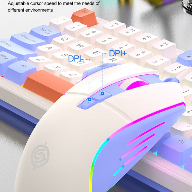K-Snake Wired E-Sports Keyboard Mouse Mechanical Feel 98 Key Desktop Computer Notebook Keyboard, Style: Keyboard+Mouse (Blue) - HoMEdemic™ 