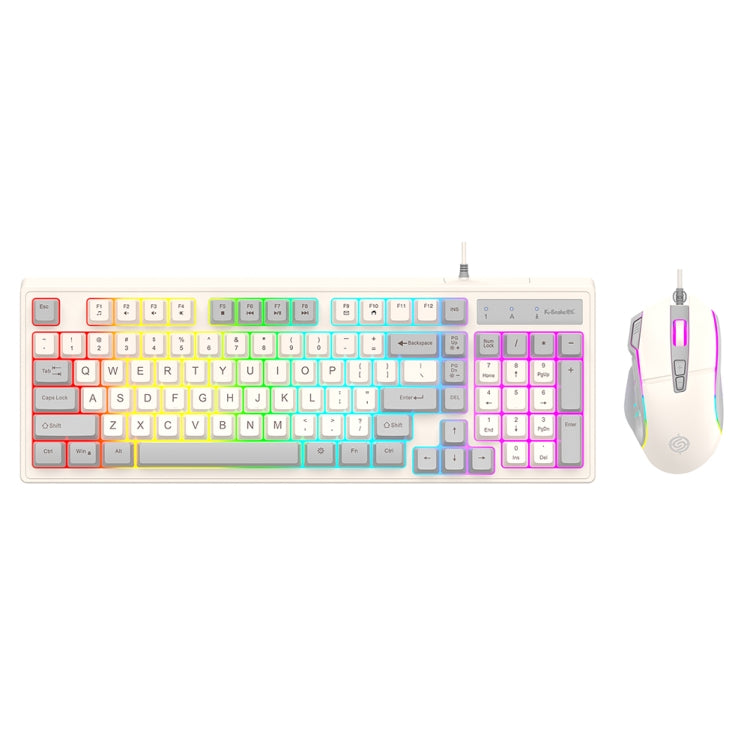 K-Snake Wired E-Sports Keyboard Mouse Mechanical Feel 98 Key Desktop Computer Notebook Keyboard, Style: Keyboard+Mouse (Gray) - HoMEdemic™ 