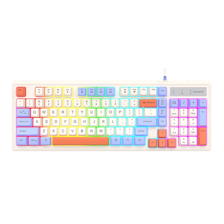 K-Snake Wired E-Sports Keyboard Mouse Mechanical Feel 98 Key Desktop Computer Notebook Keyboard, Style: Single Keyboard (Blue) - HoMEdemic™ 