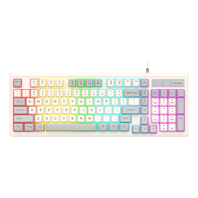 K-Snake Wired E-Sports Keyboard Mouse Mechanical Feel 98 Key Desktop Computer Notebook Keyboard, Style: Single Keyboard (Gray) - HoMEdemic™ 