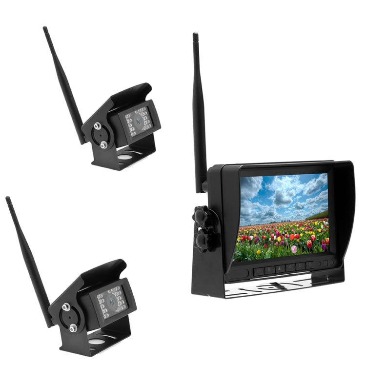 K0232 7 inch 140 Degrees Wide Angle HD Car Rear View Backup Dual Cameras Rearview Monitor Split Screen, K0232 - HoMEdemic™ 