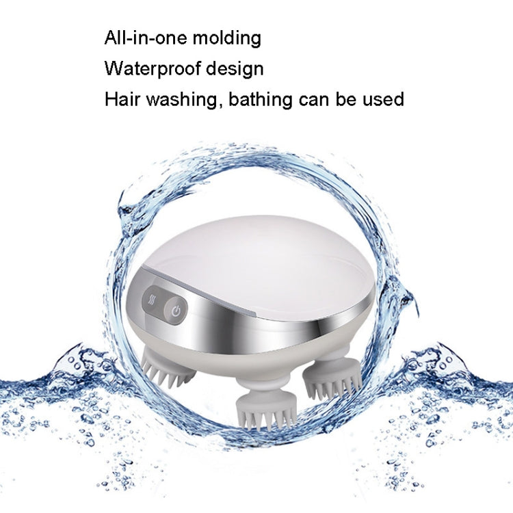 K111 Hot Compress Red Light Head Massager Electric Kneading Vibration Waterproof Head Instrument, Size: English Version(White) - HoMEdemic™ 