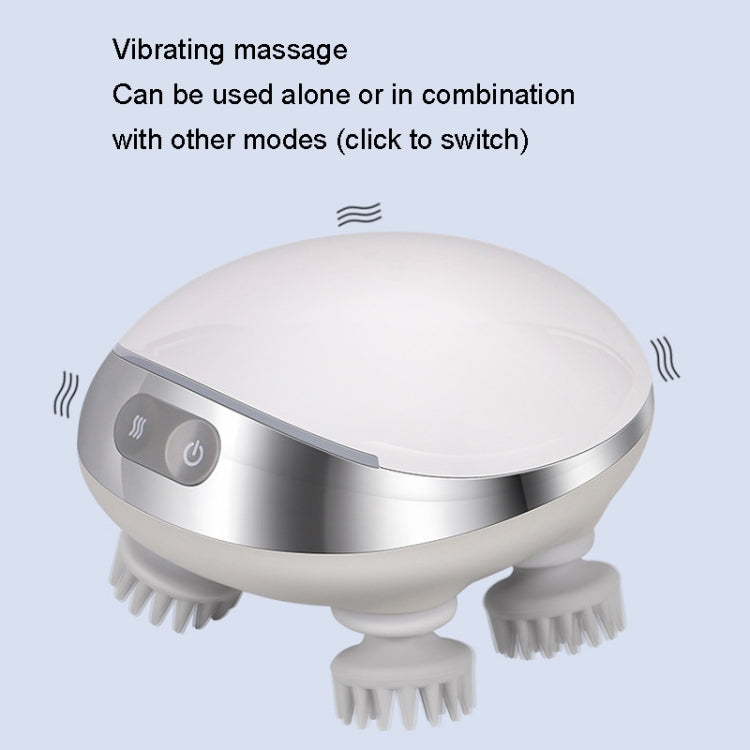 K111 Hot Compress Red Light Head Massager Electric Kneading Vibration Waterproof Head Instrument, Size: English Version(White) - HoMEdemic™ 