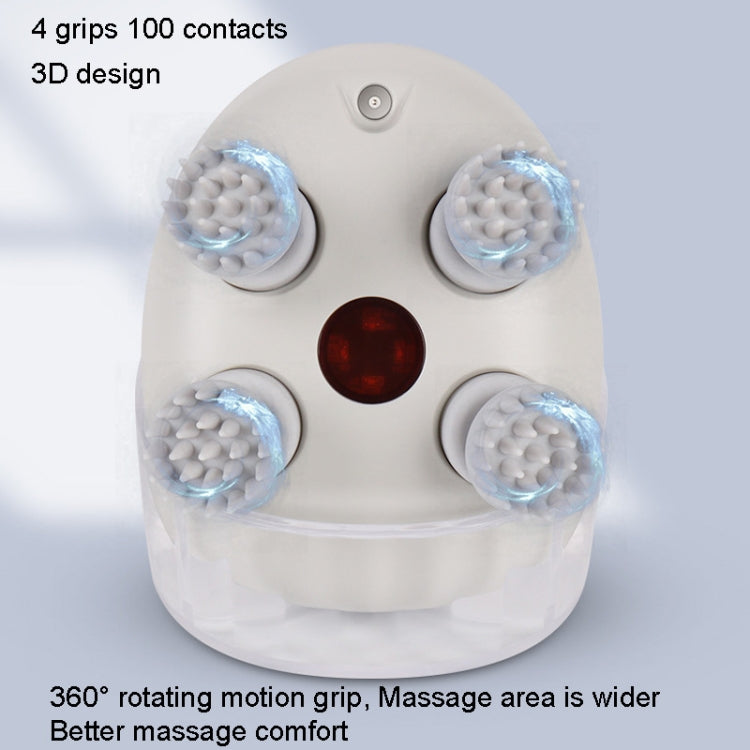 K111 Hot Compress Red Light Head Massager Electric Kneading Vibration Waterproof Head Instrument, Size: English Version(White) - HoMEdemic™ 