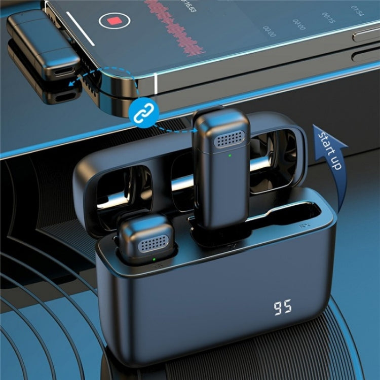 K13 2 in 1 Lavalier Wireless Microphone with 8 Pin Receiver & Charging Station - HoMEdemic™ 