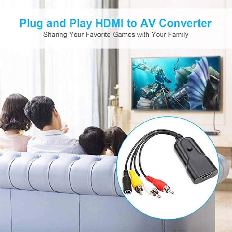 K13W HDMI To AV 1080P HD Converter, Cable Length: 0.5m(Black) - HoMEdemic™ 