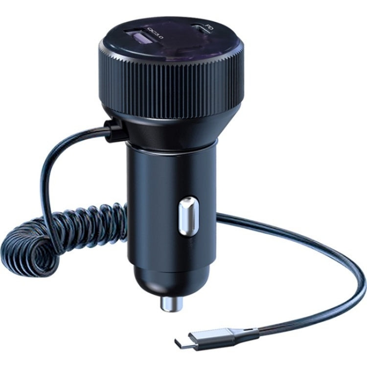 K18A PD 30W Retractable Type-C Cable USB+Type-C Dual Port Aluminum Alloy Car Charger - HoMEdemic™ 