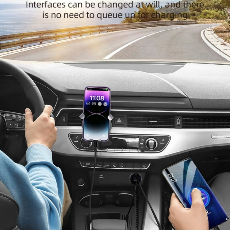 K18B 12-24V Car Charger USB+Type-C Dual Port Charging Adapter with PD 30W Type-C Spring Cable - HoMEdemic™ 
