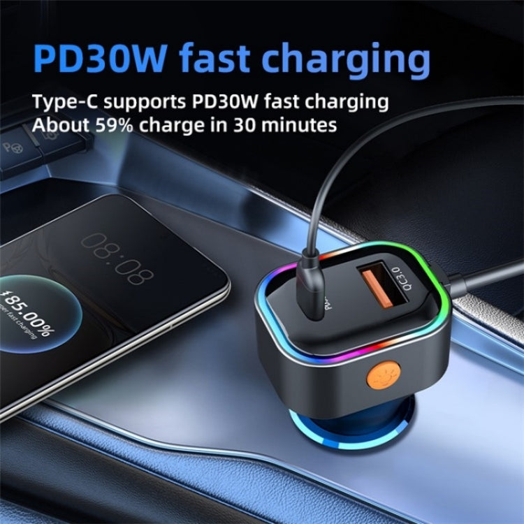 K5 3 USB Fast Charging Car Charger 66W Extension Cord Design 5 Ports Charging Adapter - HoMEdemic™ 