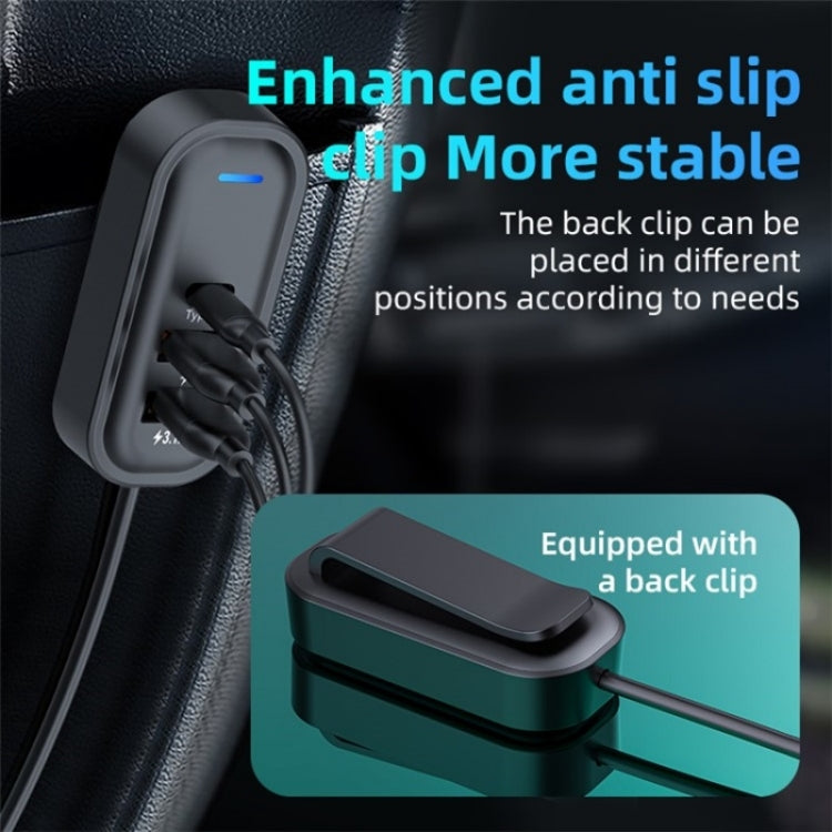 K5 3 USB Fast Charging Car Charger 66W Extension Cord Design 5 Ports Charging Adapter - HoMEdemic™ 
