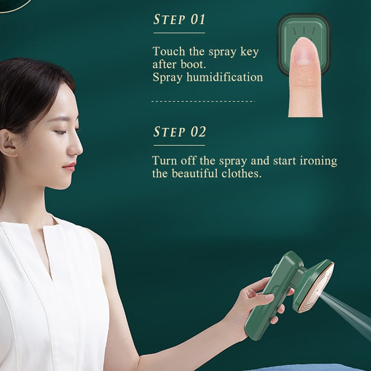 K8 33W  Handheld Ironing Machine Small Mini Garment Steamer Household Portable Steam Iron, Product specifications: US Plug(Green) - HoMEdemic™ 