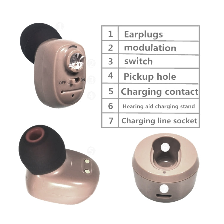 KAIXINWEI VHP-601 DC3.7V In-ear Bluetooth Hearing Aid Sound Amplifier (White) - HoMEdemic™ 
