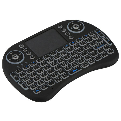 2.4GHz Mini i8 Wireless QWERTY Keyboard with Colorful Backlight & Touchpad & Multimedia Control for PC, Android TV BOX, X-BOX Player, Smartphones(Black) - HoMEdemic™ 