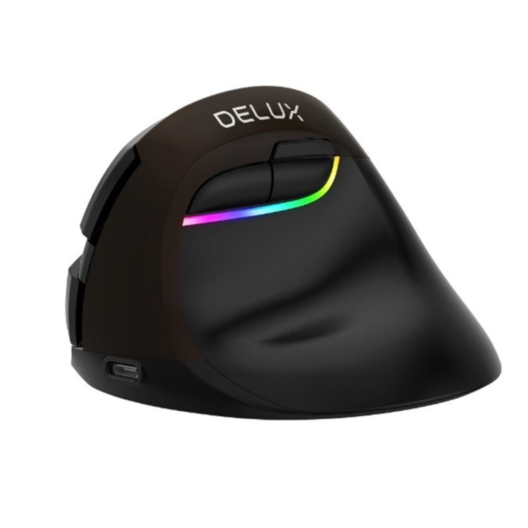 DELUX M618 Mini 2.4G Wireless 2400DPI USB Rechargeable Ergonomic Vertical Mouse (Black) - HoMEdemic™ 