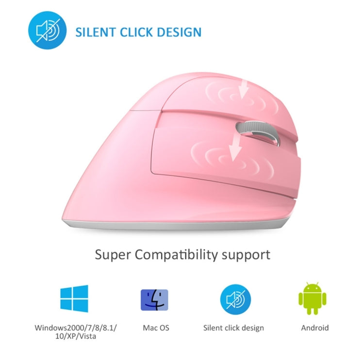 DELUX M618 Mini 2.4G Wireless 2400DPI USB Rechargeable Ergonomic Vertical Mouse (Black) - HoMEdemic™ 