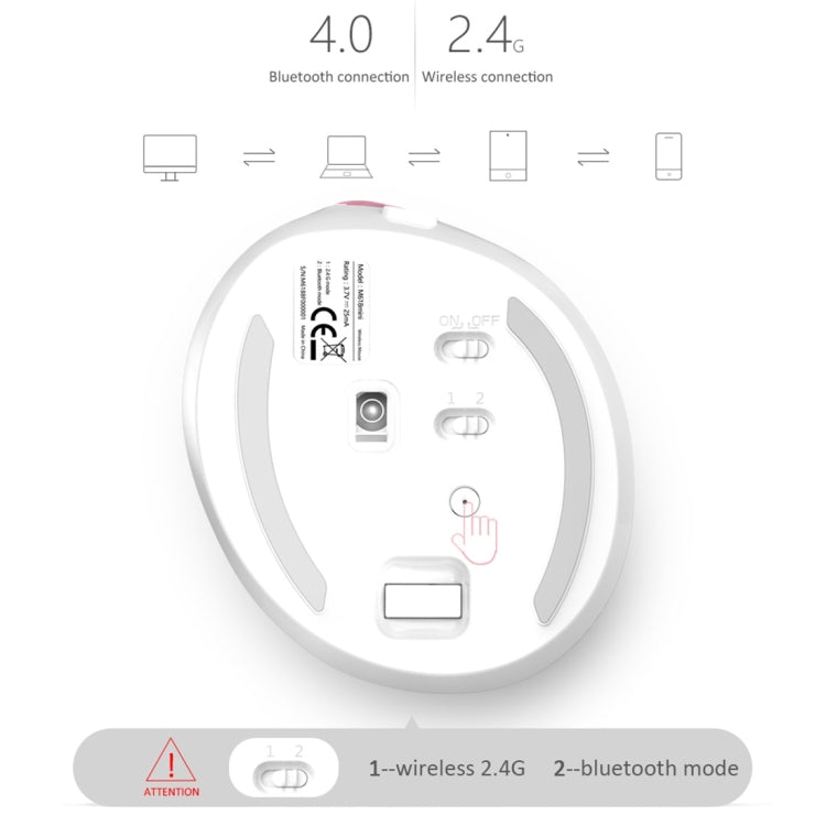 DELUX M618 Mini 2.4G Wireless 2400DPI USB Rechargeable Ergonomic Vertical Mouse (White) - HoMEdemic™ 