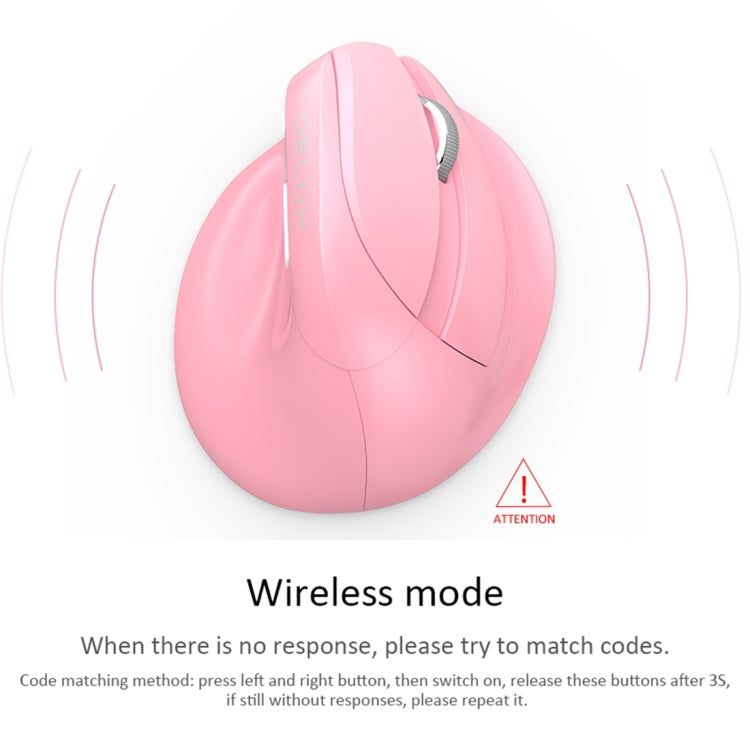 DELUX M618 Mini 2.4G Wireless 2400DPI USB Rechargeable Ergonomic Vertical Mouse (White) - HoMEdemic™ 
