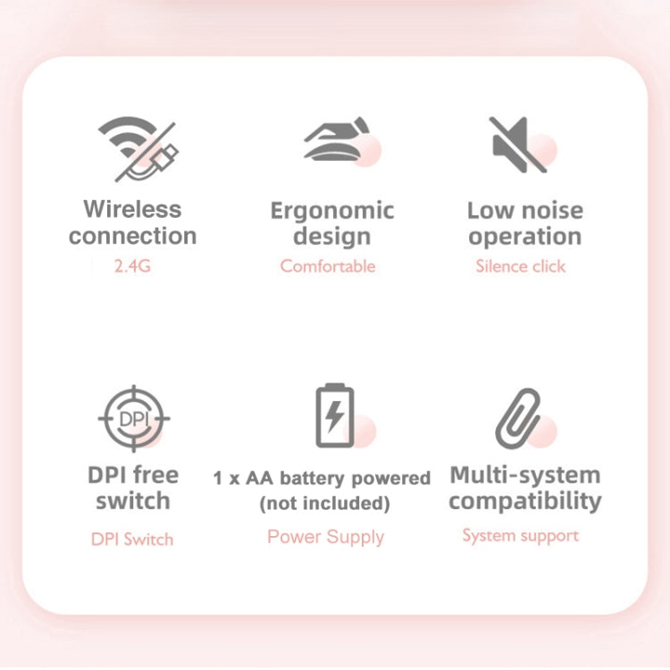 M107 4-buttons 1600 DPI 2.4GHz Wireless Mouse, Battery Version (White) - HoMEdemic™ 