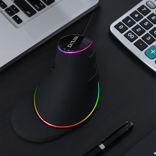 DELUX M618 Plus RGB Wired Optical Mouse Ergonomic Vertical Mouse 4000DPI - HoMEdemic™ 