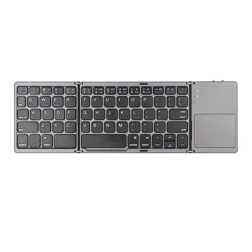 B033 Rechargeable 3-Folding 64 Keys Bluetooth Wireless Keyboard with Touchpad(Grey) - HoMEdemic™ 