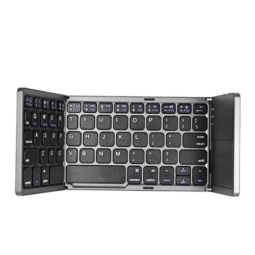 B033 Rechargeable 3-Folding 64 Keys Bluetooth Wireless Keyboard with Touchpad(Grey) - HoMEdemic™ 