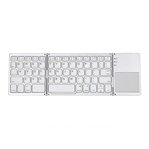 B033 Rechargeable 3-Folding 64 Keys Bluetooth Wireless Keyboard with Touchpad(Silver) - HoMEdemic™ 