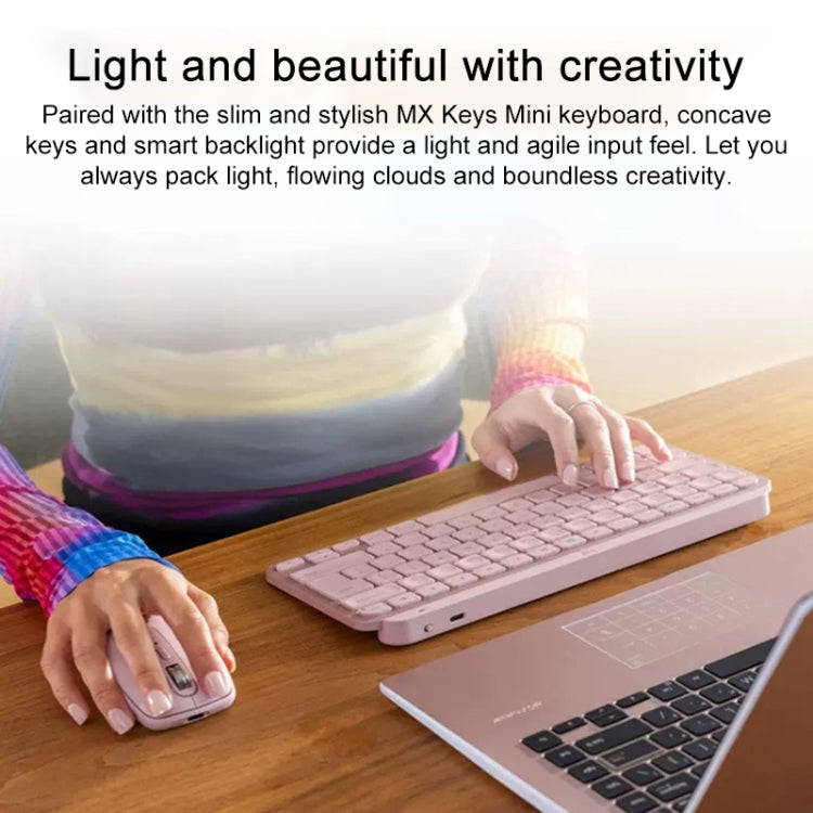 Logitech MX Anywhere 3S 4 Keys Wireless Bluetooth Dual Mode Mute Mouse (Pink) - HoMEdemic™ 