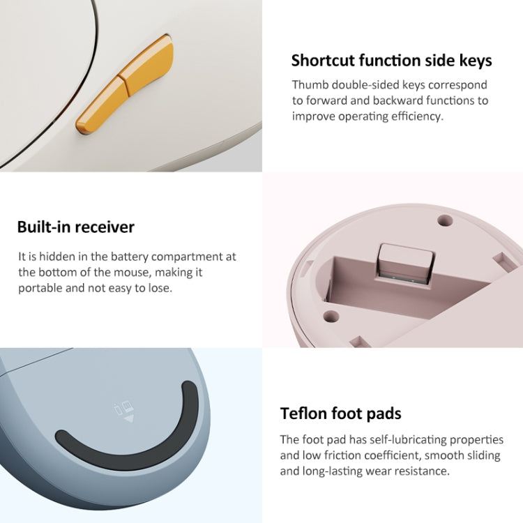 Original Xiaomi Dual-mode 1200DPI Ultra-thin Computer Mouse 3 (Beige White) - HoMEdemic™ 