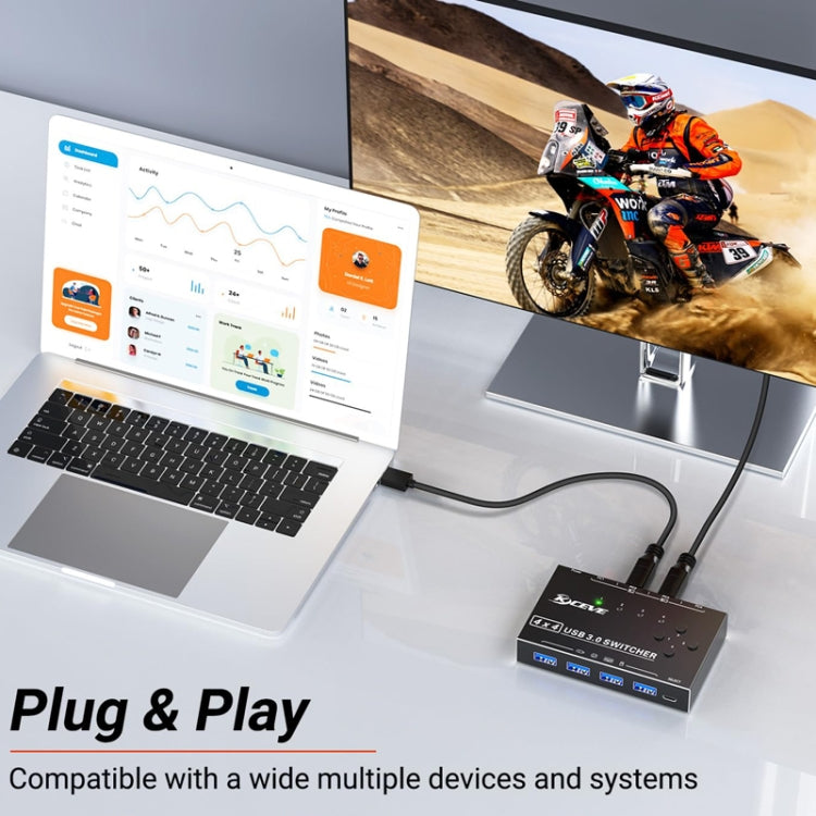 KC-KM434B USB3.0 4 Port USB Shared Device 4 Port Printer Sharing Device Keyboard Mouse Switch - HoMEdemic™ 