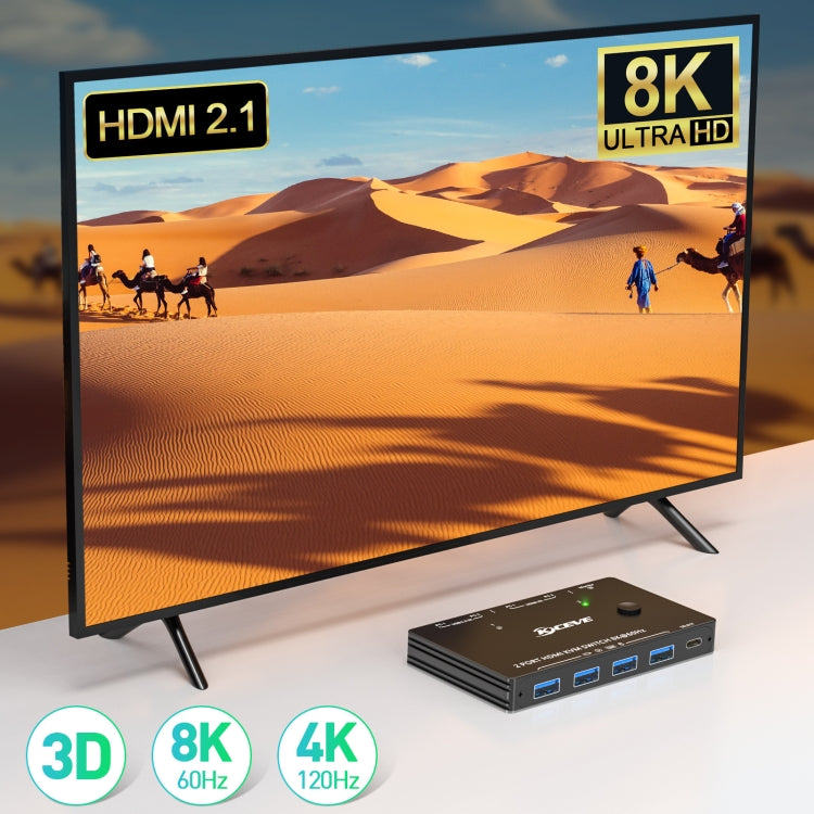 KC-KVM8201 USB3.0 Switch U Disk Printer Two Computers To Share 8K HDMI KVM Switch(Black) - HoMEdemic™ 