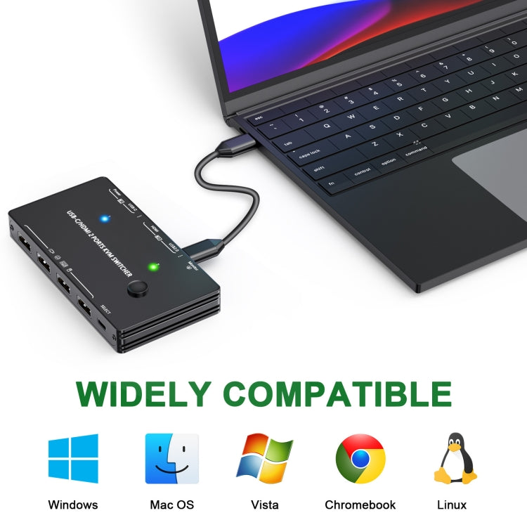 KCEVE-201TC HDMI +Type-C Input 2 In 1 Out 4K 60HZ KVM HD Switcher(Black) - HoMEdemic™ 
