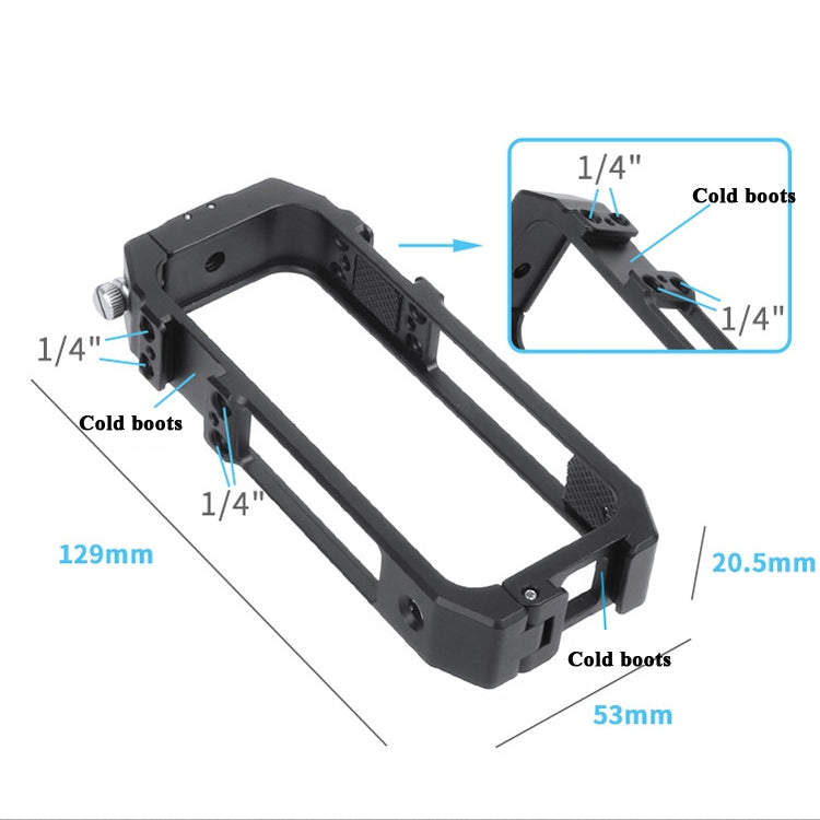 KF42730 For Insta360 One X-2 Metal Camera Vertical Cage Protection Frame with Cold Shoe - HoMEdemic™ 