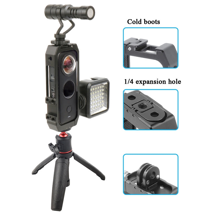 KF42730 For Insta360 One X-2 Metal Camera Vertical Cage Protection Frame with Cold Shoe - HoMEdemic™ 