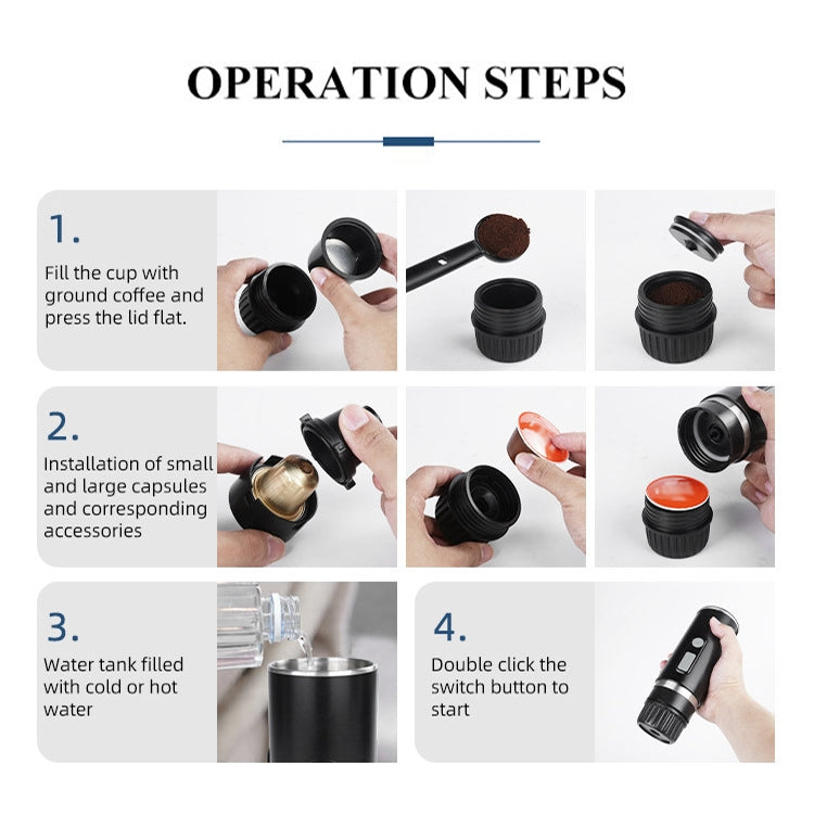 KFJ100 Portable Universal Automatic Espresso Capsule Coffee Maker(Black) - HoMEdemic™ 