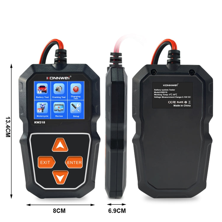 KONNWEI KW218 2.4 inch Color Screen Car Battery Tester(Black) - HoMEdemic™ 
