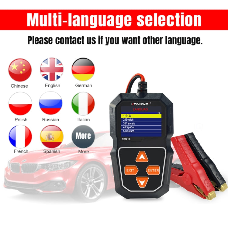 KONNWEI KW218 2.4 inch Color Screen Car Battery Tester(Black) - HoMEdemic™ 