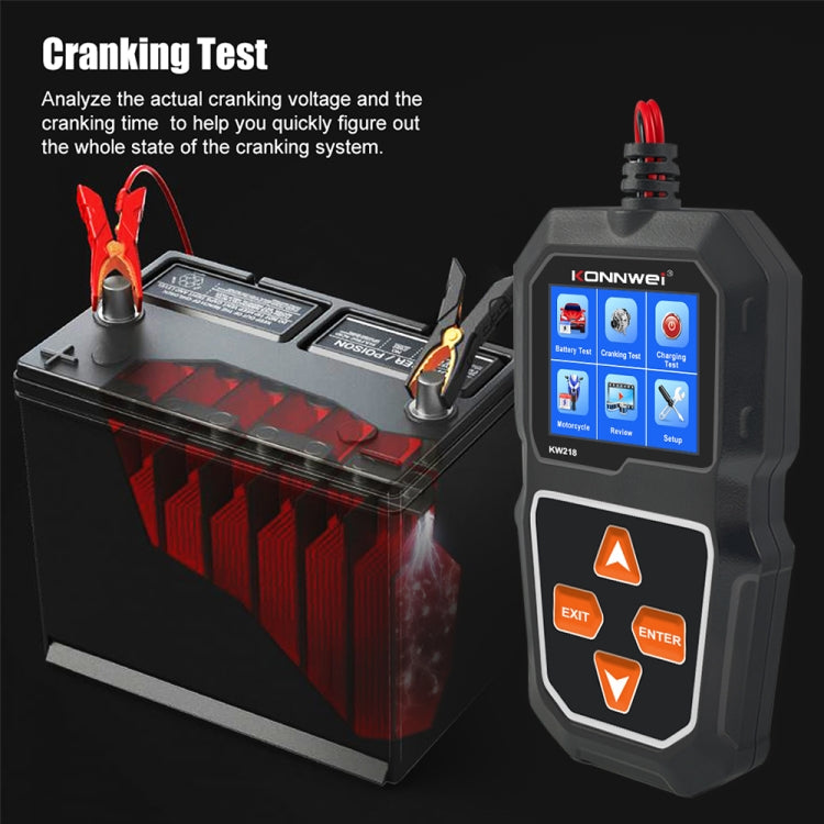 KONNWEI KW218 2.4 inch Color Screen Car Battery Tester(Black) - HoMEdemic™ 