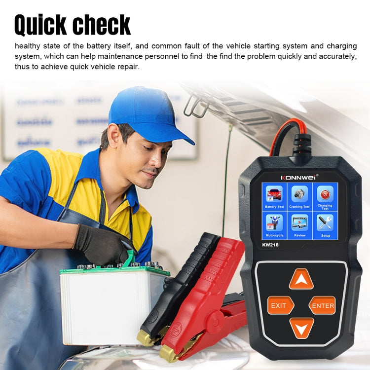 KONNWEI KW218 2.4 inch Color Screen Car Battery Tester(Black) - HoMEdemic™ 