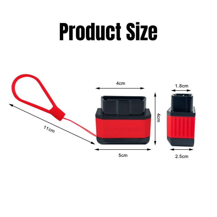 KONNWEI KW905 Bluetooth 5.0 Car OBD2 Scanner Support Android & iOS(Black Red) - HoMEdemic™ 