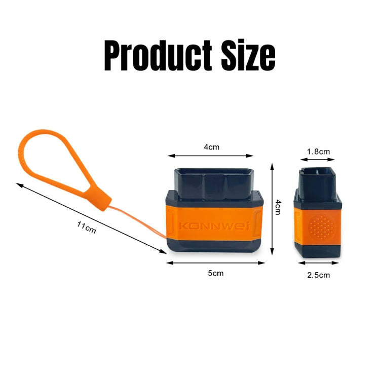 KONNWEI KW906 Bluetooth 5.0 Car OBD2 Scanner Support Android & iOS(Black Orange) - HoMEdemic™ 