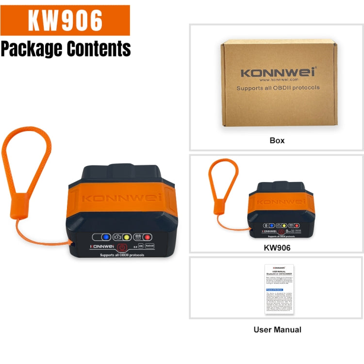 KONNWEI KW906 Bluetooth 5.0 Car OBD2 Scanner Support Android & iOS(Black Red) - HoMEdemic™ 