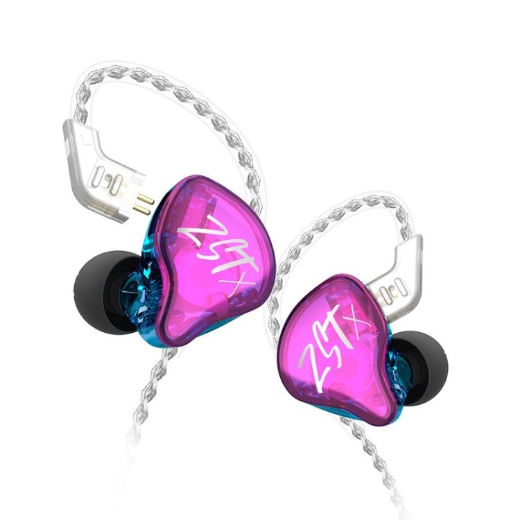 KZ-ZST X 1.25m Ring Iron Hybrid Driver In-Ear Noise Cancelling Earphone, Style:Without Microphone(Colorful) - HoMEdemic™ 