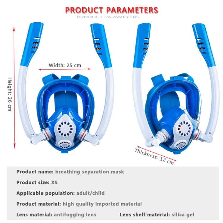 Kids Double Tube Full Dry Silicone Diving  Snorkeling Mask Swimming Glasses, Size: XS(White Pink) - HoMEdemic™ 