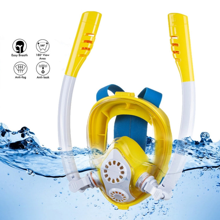 Kids Double Tube Full Dry Silicone Diving  Snorkeling Mask Swimming Glasses, Size: XS(White Pink) - HoMEdemic™ 
