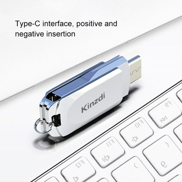 Kinzdi 32GB USB + Type-C Interface Metal Twister Flash Disk V8, 32GB Rose Gold, 32GB Silver - HoMEdemic™ 