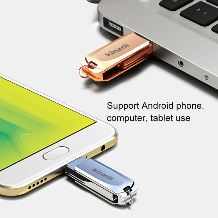 Kinzdi 32GB USB + Type-C Interface Metal Twister Flash Disk V8, 32GB Rose Gold, 32GB Silver - HoMEdemic™ 