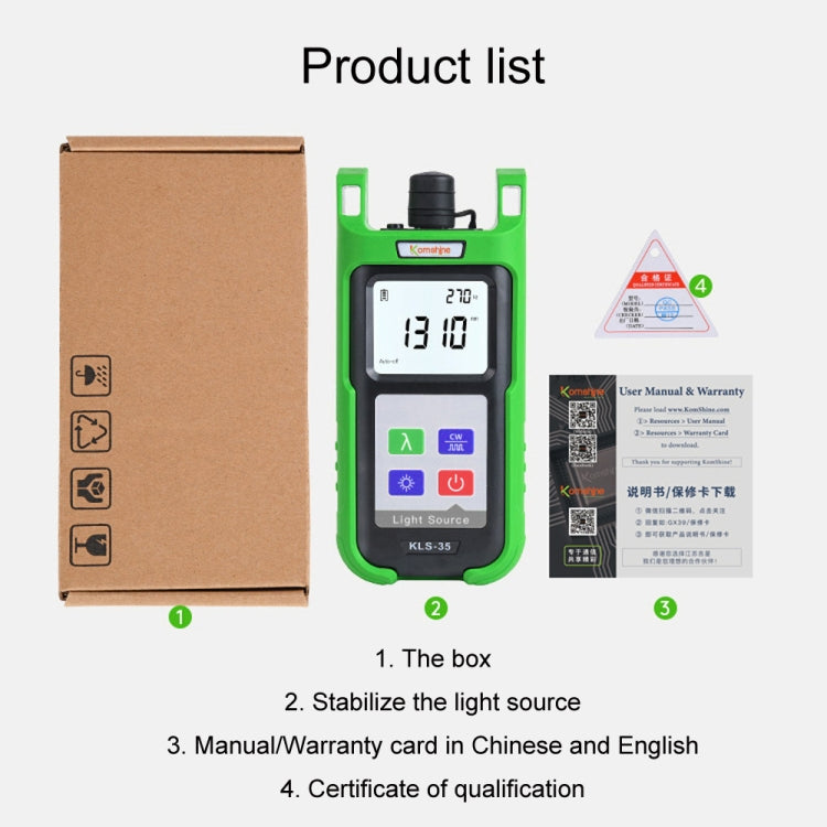 Komshine Handheld Laser Light Source Fiber Tester with LED Backlight, Model: KLS-35-S - HoMEdemic™ 
