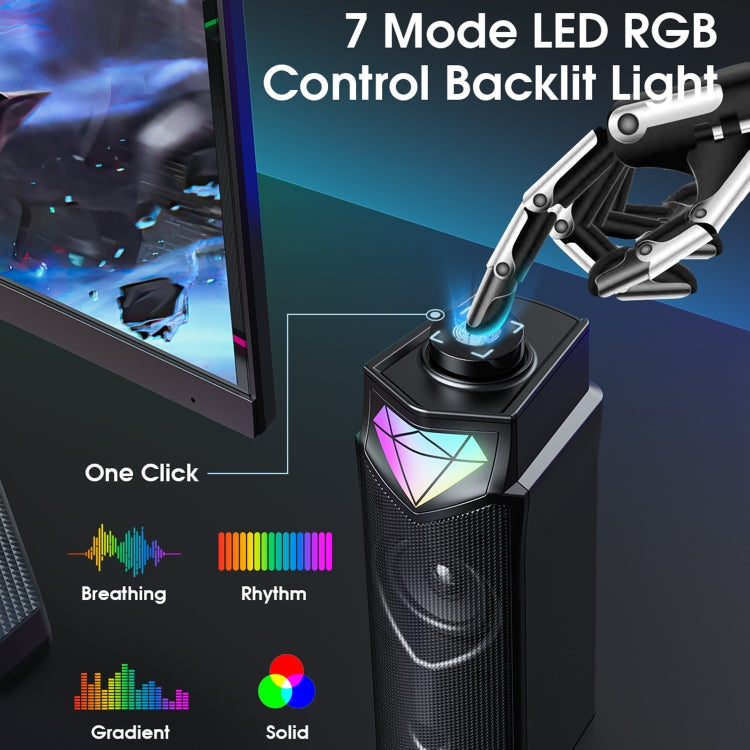L1 Outdoor Portable RGB Light USB Bluetooth Wireless Speaker with Mic(Black) - HoMEdemic™ 