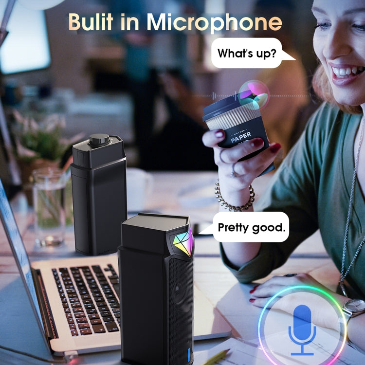 L1 Outdoor Portable RGB Light USB Bluetooth Wireless Speaker with Mic(Black) - HoMEdemic™ 